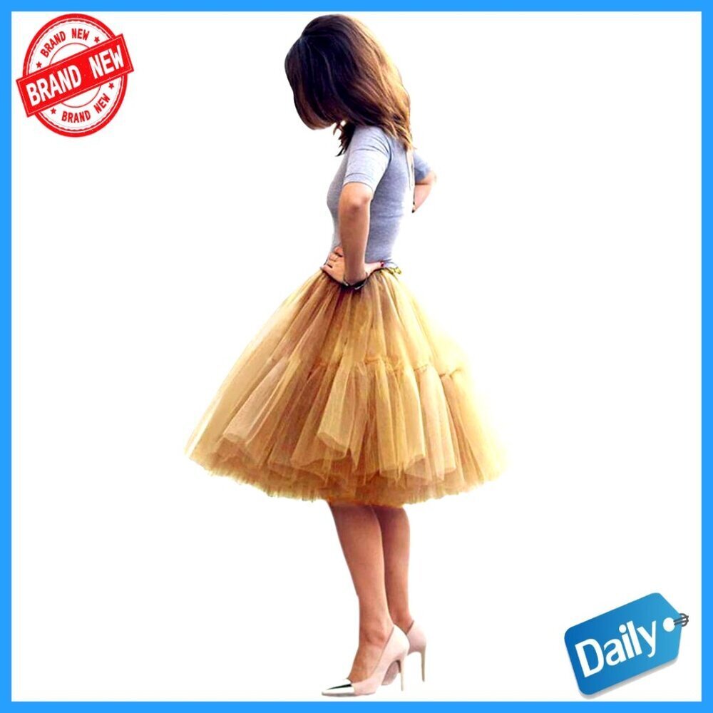 Knee Length Tulle Tutu Skirt Vintage Petticoat Underskirt Elegant Party Wear
